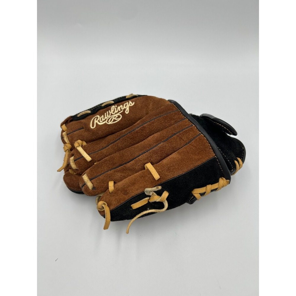 Rawlings 10.5 Inch Youth Baseball Glove Brown Black Suede Right Hand Throw